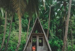 simple beach hut on the beach